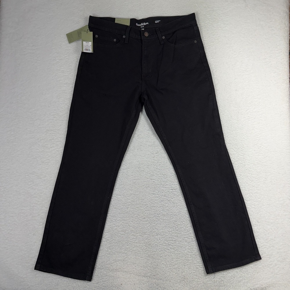 Goodfellow & Co Total Flex 36x30 (35.5x28) Men's Straight Stretch Black Jean NWT